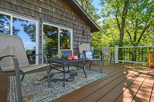 Relax on the deck and enjoy the amazing views from your oklahoma cabin rental